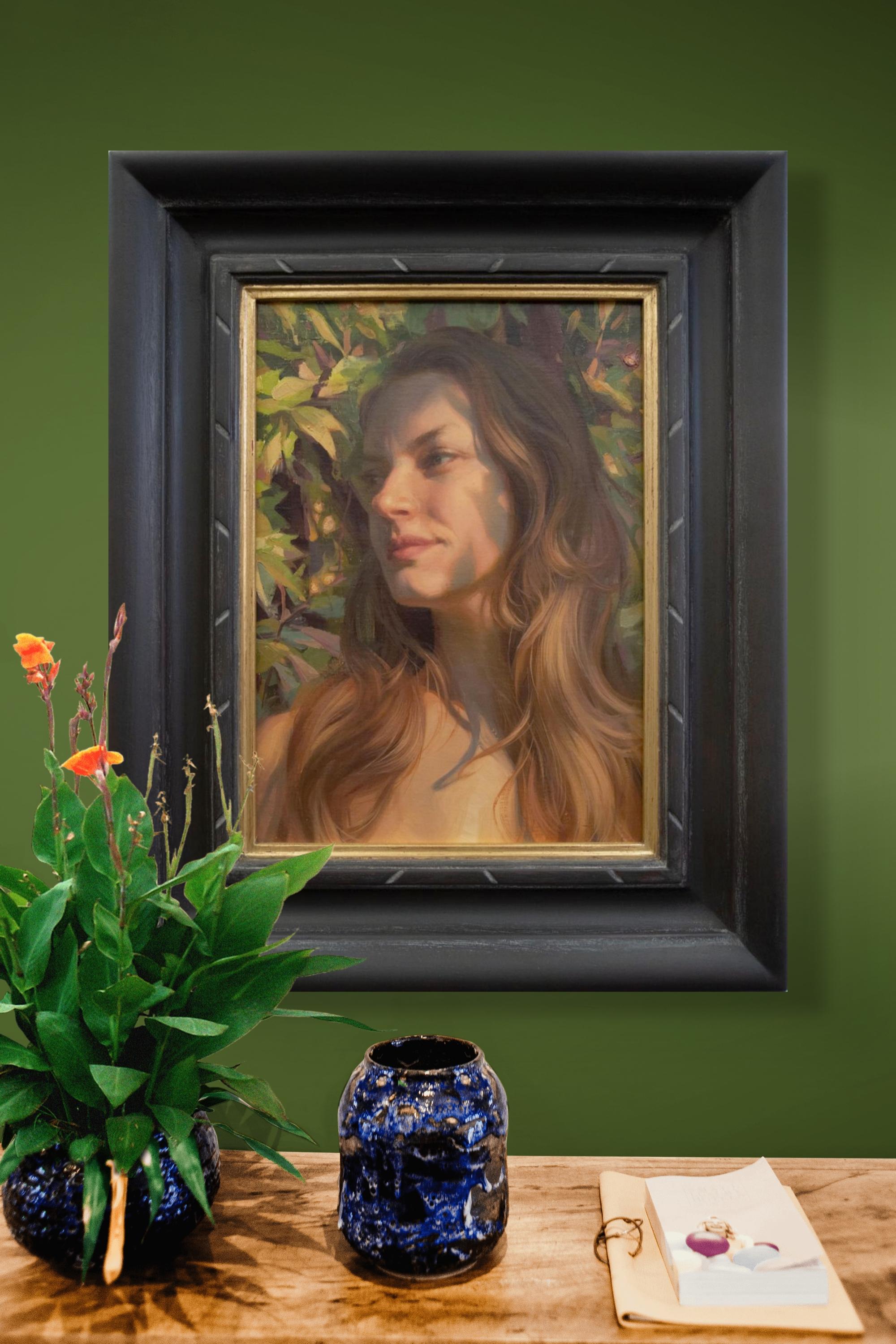 Fanciulla, Madre, 14,75 x 10,5, Ritratto, Pittura a olio 1