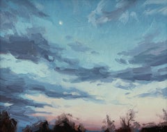 "Study for Twilight Blue" Original Oil Painting on Panel, Skyscape