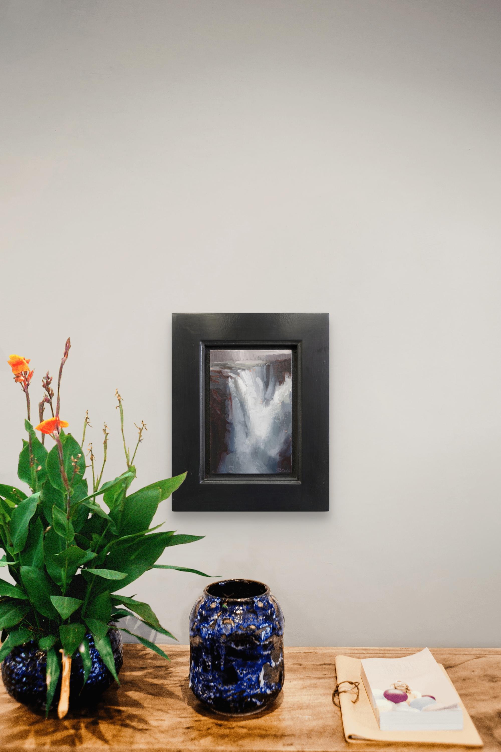 Studio I (Arrendersi), 6 x 4, Paesaggio con cascata, Pittura a olio in vendita 1