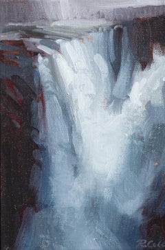 Study I (Surrender), 6 x 4, Waterfall Landscape, Oil Painting