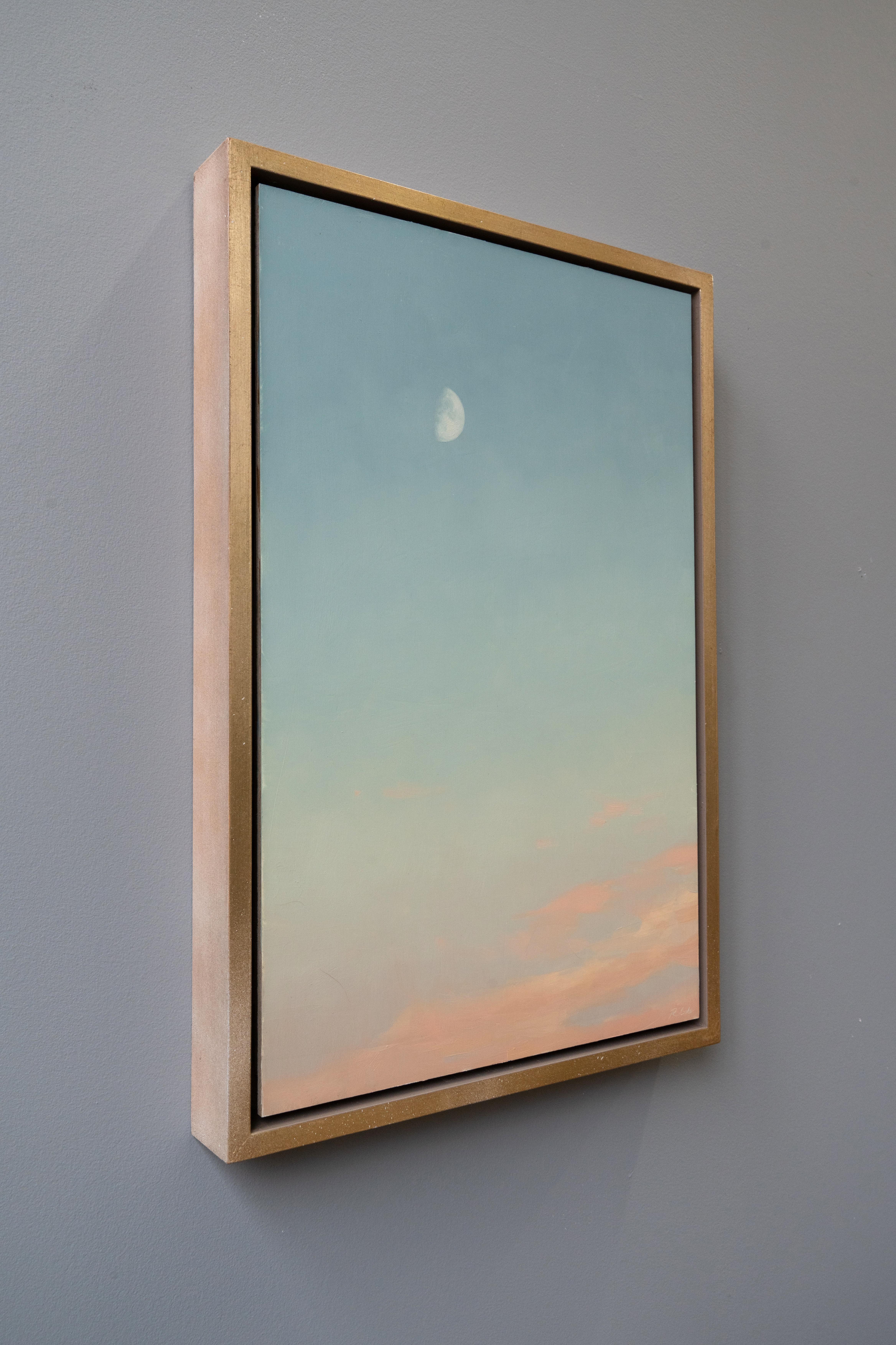 La stessa luna, 20 x 13, Paesaggio, Pittura a olio - Landscape Painting Grigio di Robin Cole