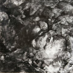 "Traces II" Encaustic and Charcoal Painting