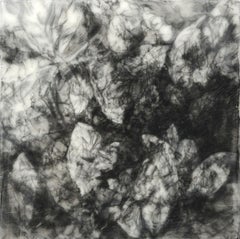 "Traces V" Encaustic and Charcoal Painting