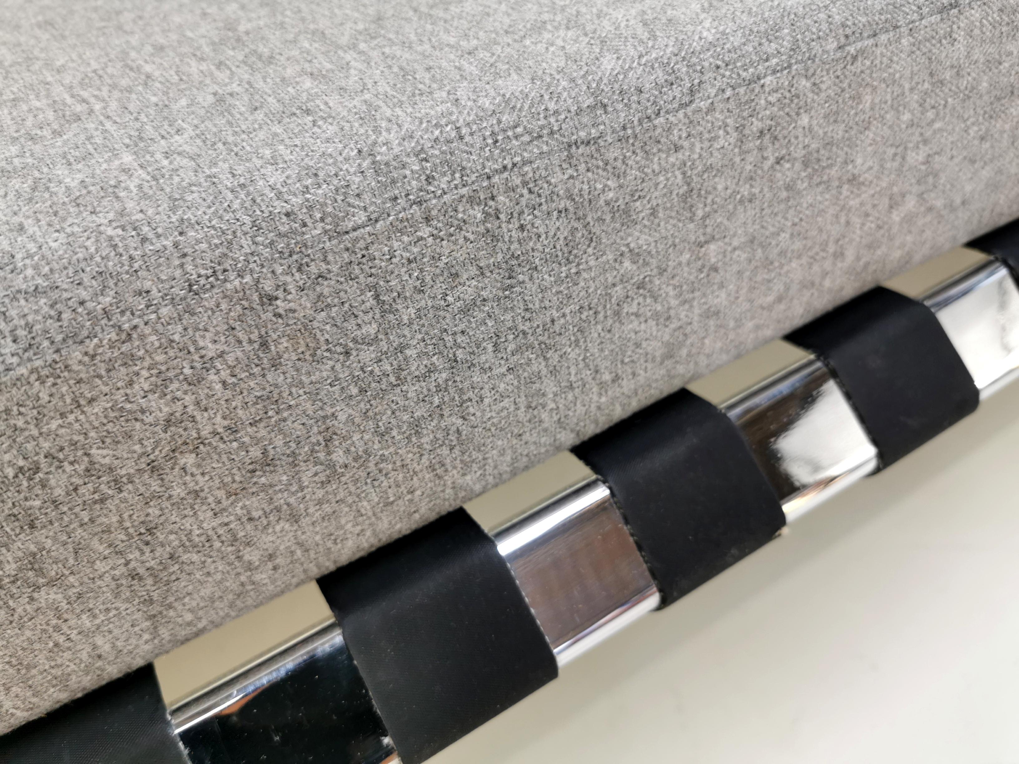 Steel Robin Cruikshank Convertible Daybed Sofa In Grey Herringbone Midcentury For Sale