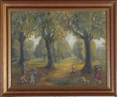 Vintage Robin Darwin (1910-1974) - Framed Mid 20th Century Oil, Playing in the Park