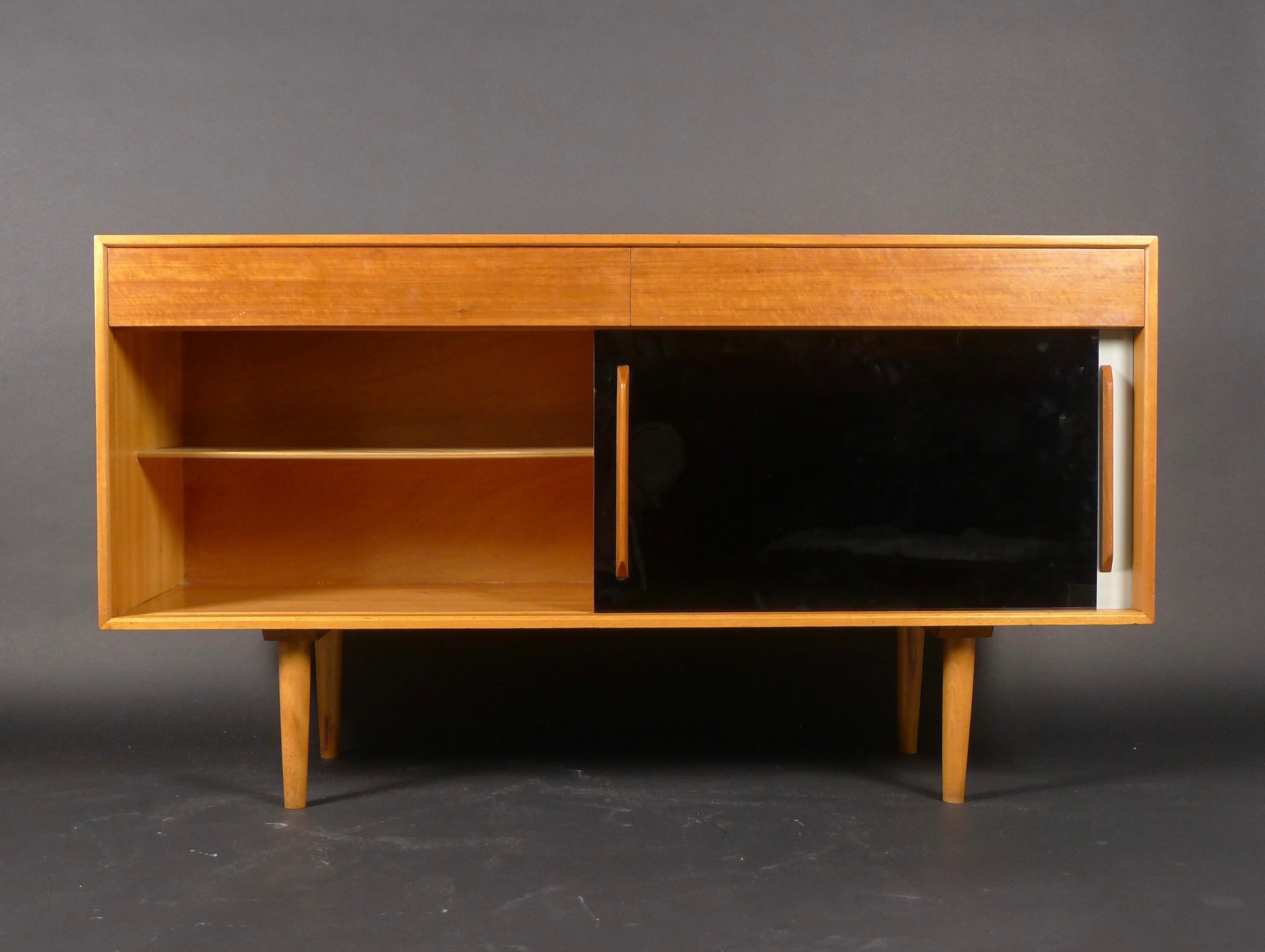 Vitrolite Robin Day, a Hilleplan Unit B Sideboard, Designed 1953 for Hille, with Label