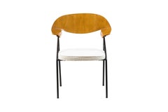 Robin Day, Armchair in Black Metal and Curved Plywood, 1950s