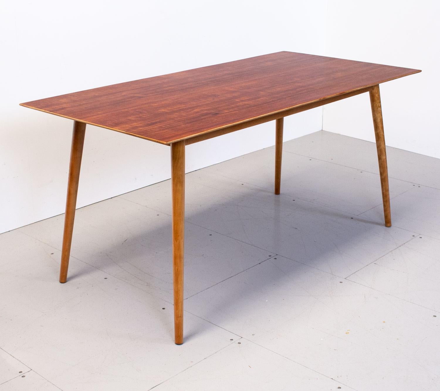20th Century Robin Day Cherry Dining Table by Hille, 1950s For Sale