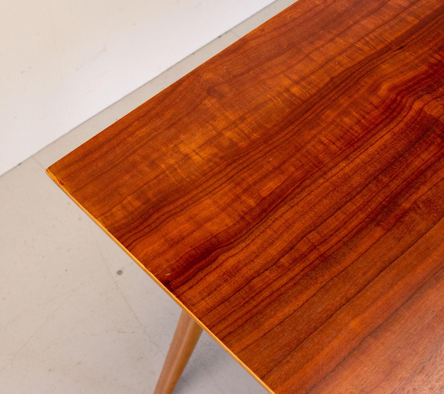 Beech Robin Day Cherry Dining Table by Hille, 1950s For Sale