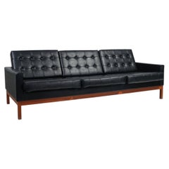 Robin Day Club Sofa for Hille in Black Vinyl and Teak, 1962