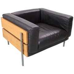 Forum-Lounge- oder Clubsessel aus braunem Leder und Buchenholz von Robin Day Days