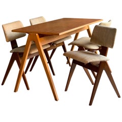 Robin Day Hillestak Dining Table & Chairs by Hille Midcentury Design, circa 1950