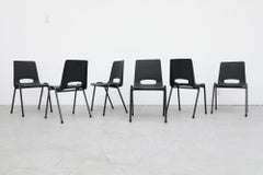 Mid-Century Robin Day Inspired Gray Acrylic Stacking Armchairs, Set of Six