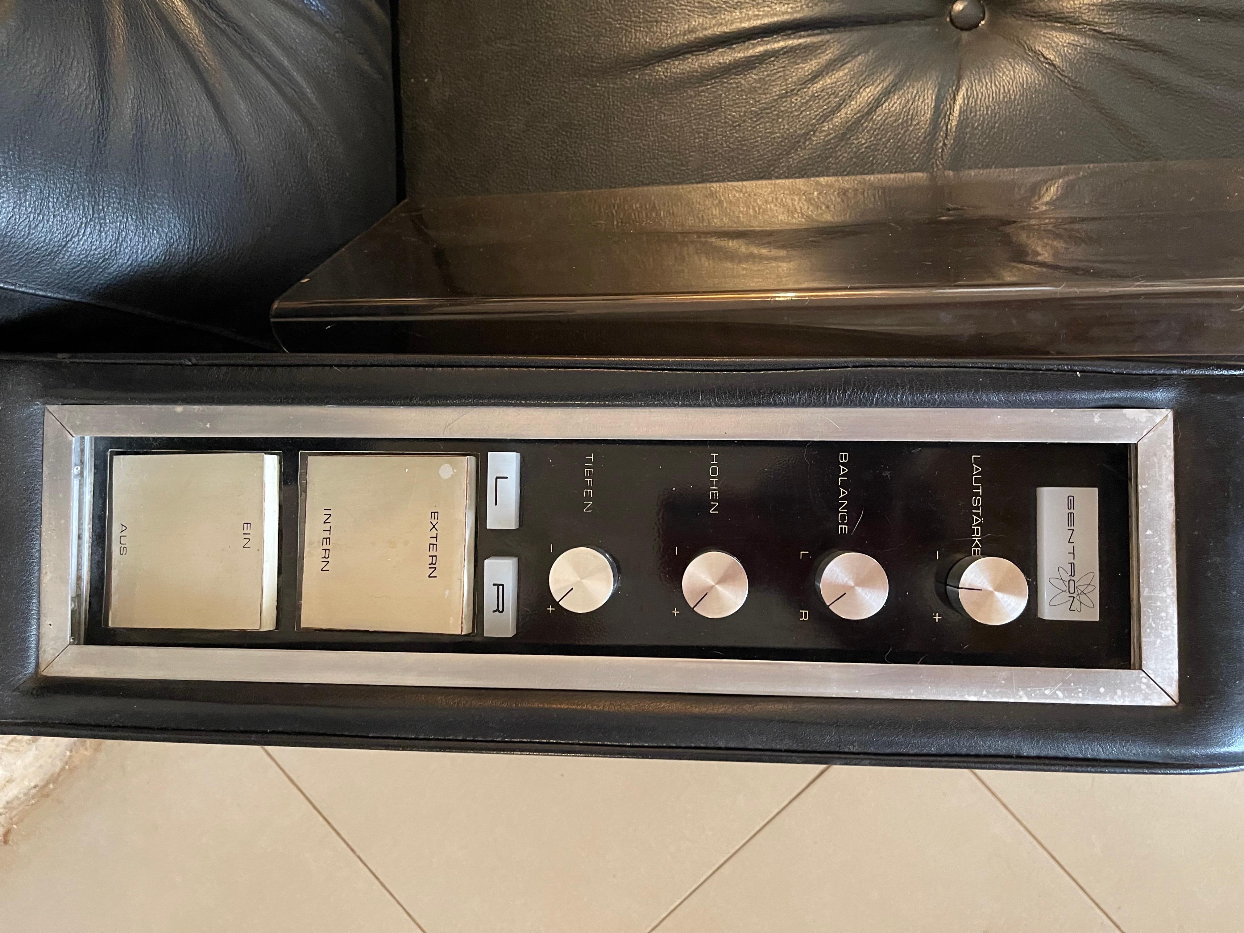 Robin Day James Bond movies leather Prototype with WORKING Audio system , 1960s For Sale 3
