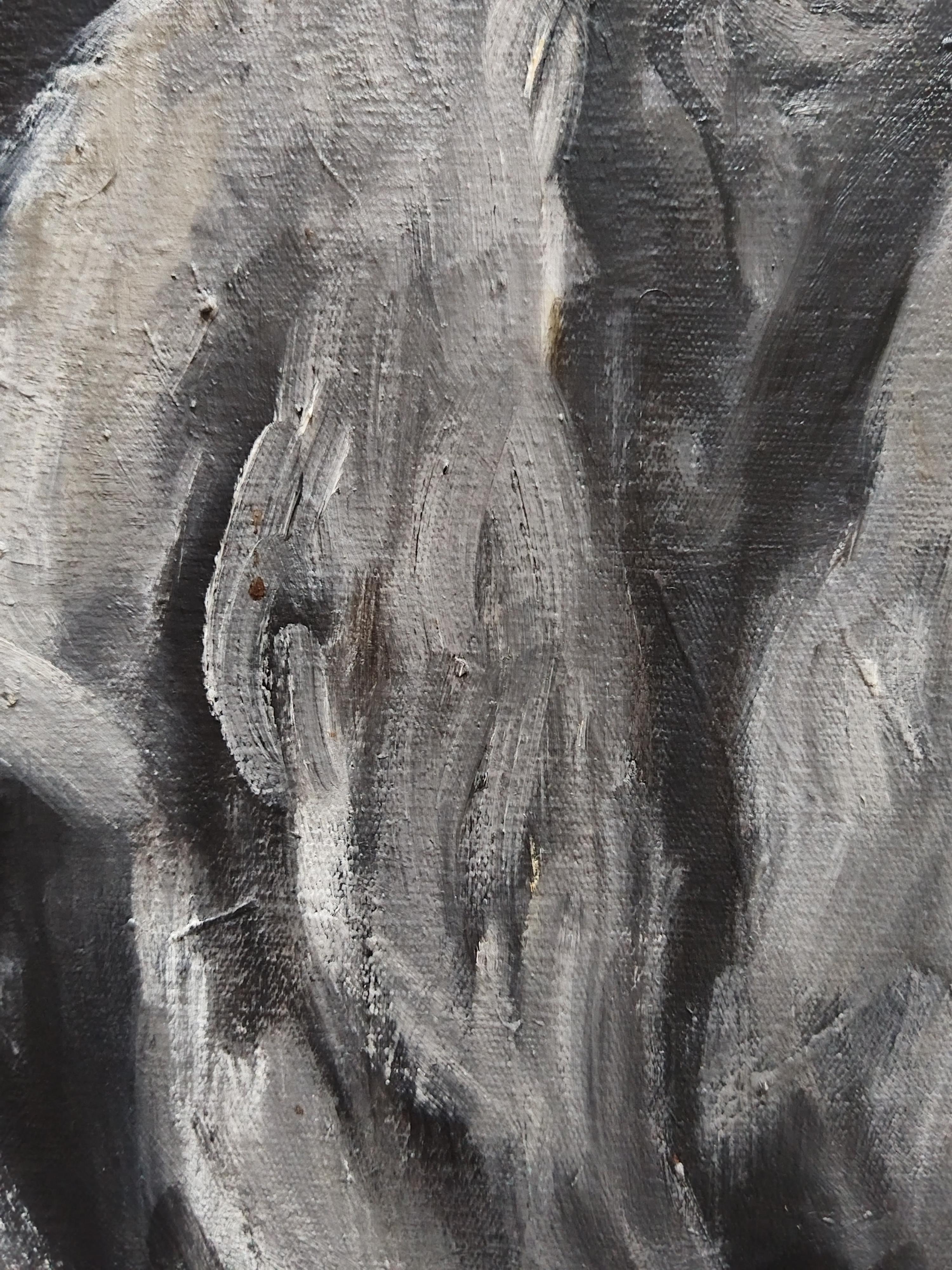 Un dipinto a olio unico nel suo genere, che attinge a piene mani dal movimento post-impressionista. Una bella e cupa figura notturna monocromatica, tipica del lavoro di Glanville.
Olio su tela tesa, pronto da appendere. È inclusa una cornice per le