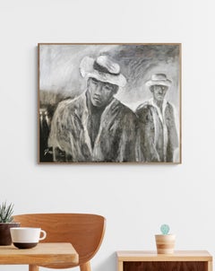 Dark Impressionist Oil on Canvas Street Scene "Out There"