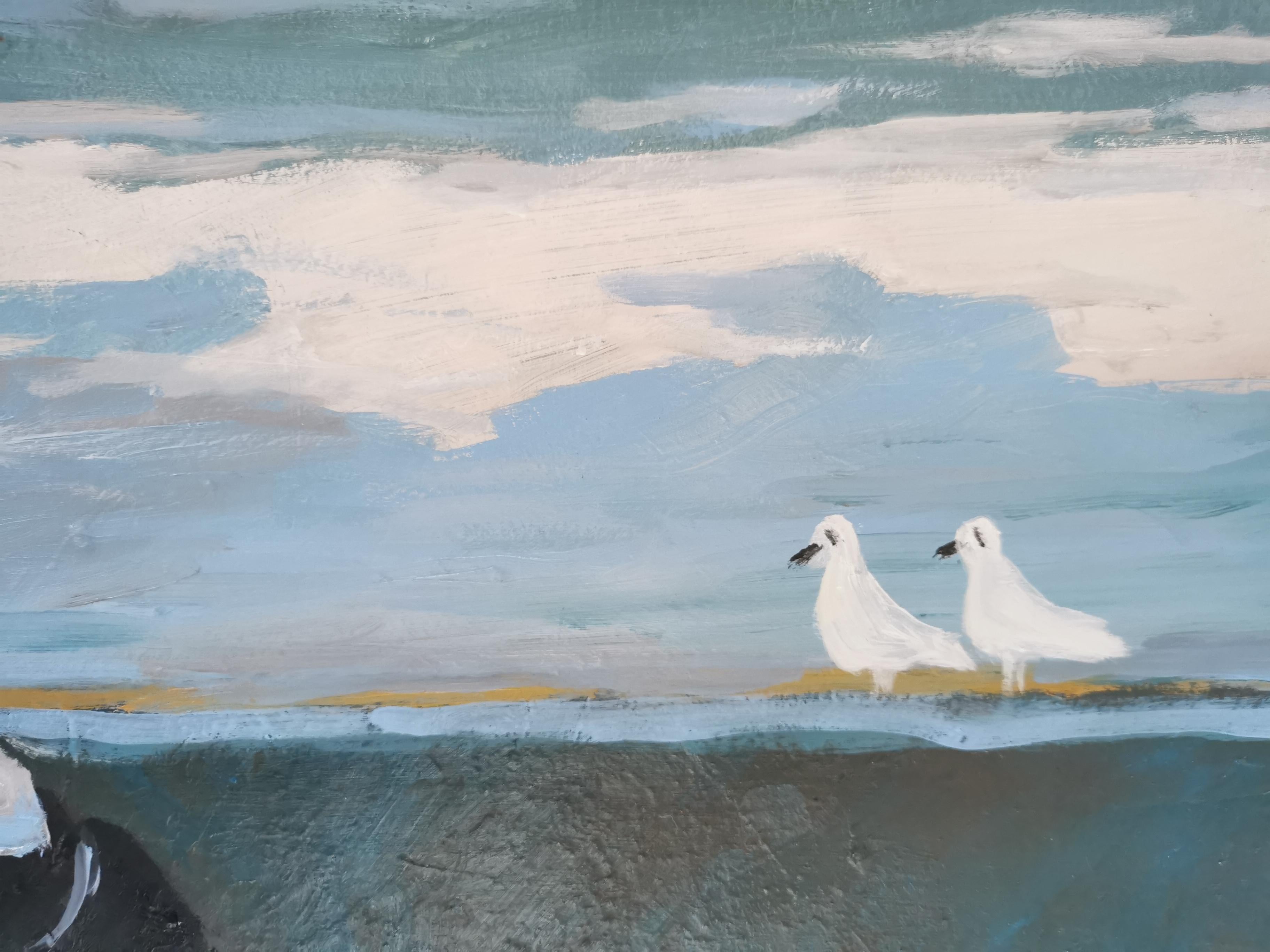 Un dipinto a olio unico nel suo genere, che attinge a piene mani dal movimento post-impressionista. 
Una cupa scena notturna di strada, tipica del lavoro di Glanville.
Olio su tela tesa, pronto da appendere. 
Cornice per ombre a scelta inclusa.