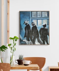 Impressionist Oil on Canvas Street Scene "Window Scene"