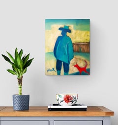 Small Oil on Canvas Painting "Red Dog"