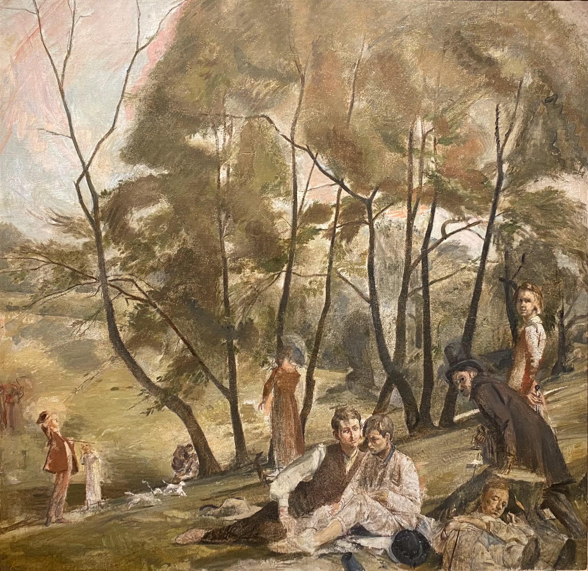 Robin Guthrie Landscape Painting - Pastoral Scene with Figures