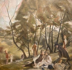 Vintage Pastoral Scene with Figures