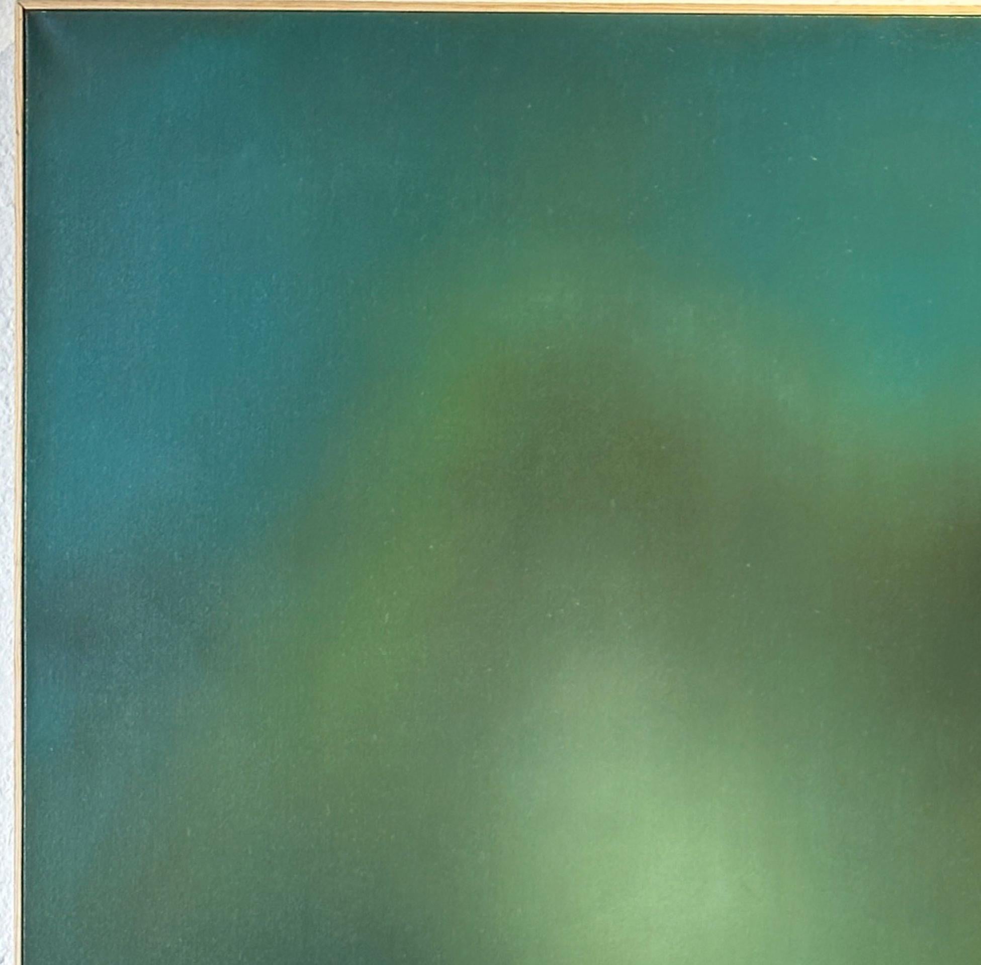 Moderne Robin Harker - Grande huile sur toile abstraite bleu-vert - Artiste californien 2023 en vente