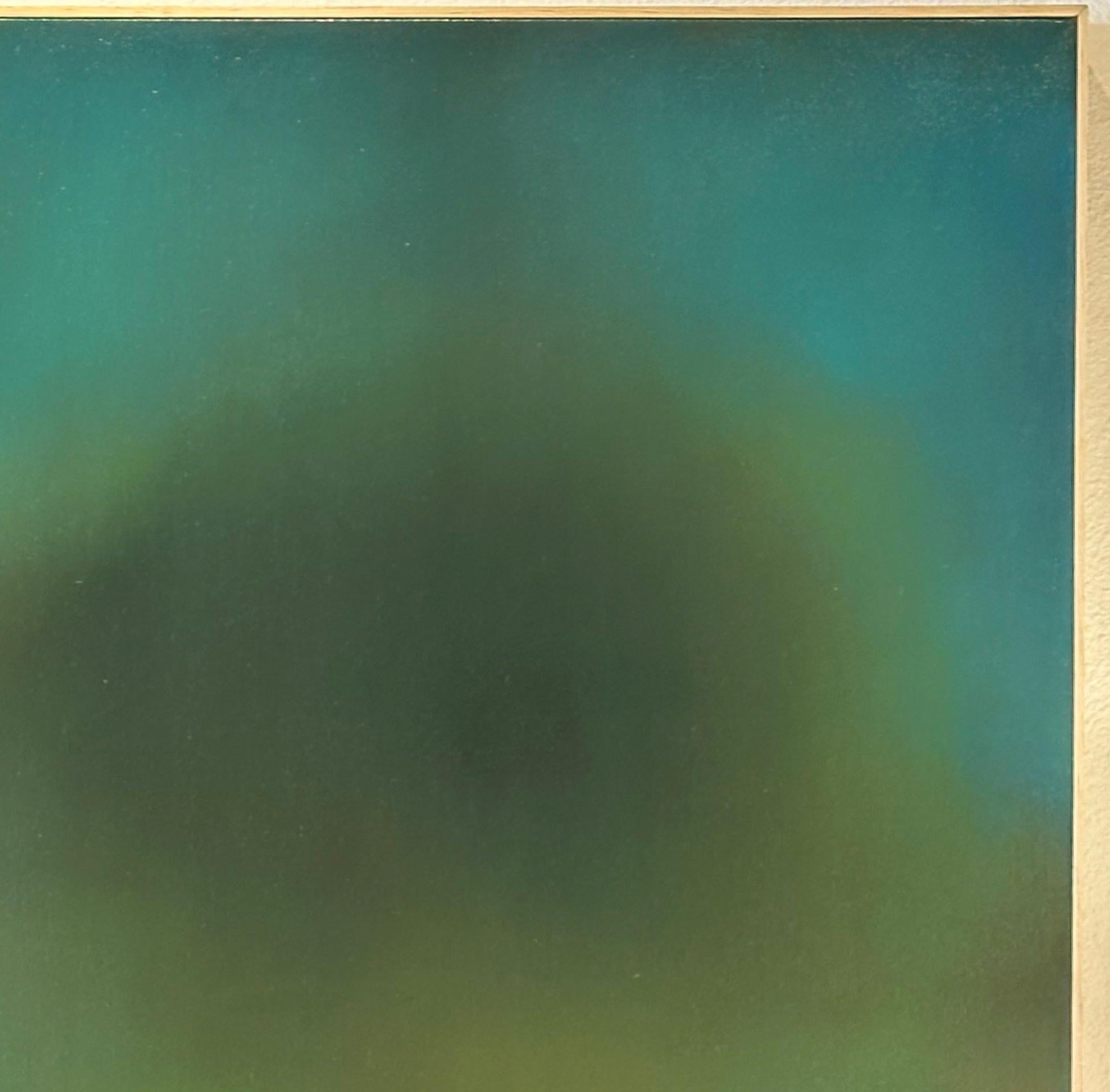Américain Robin Harker - Grande huile sur toile abstraite bleu-vert - Artiste californien 2023 en vente