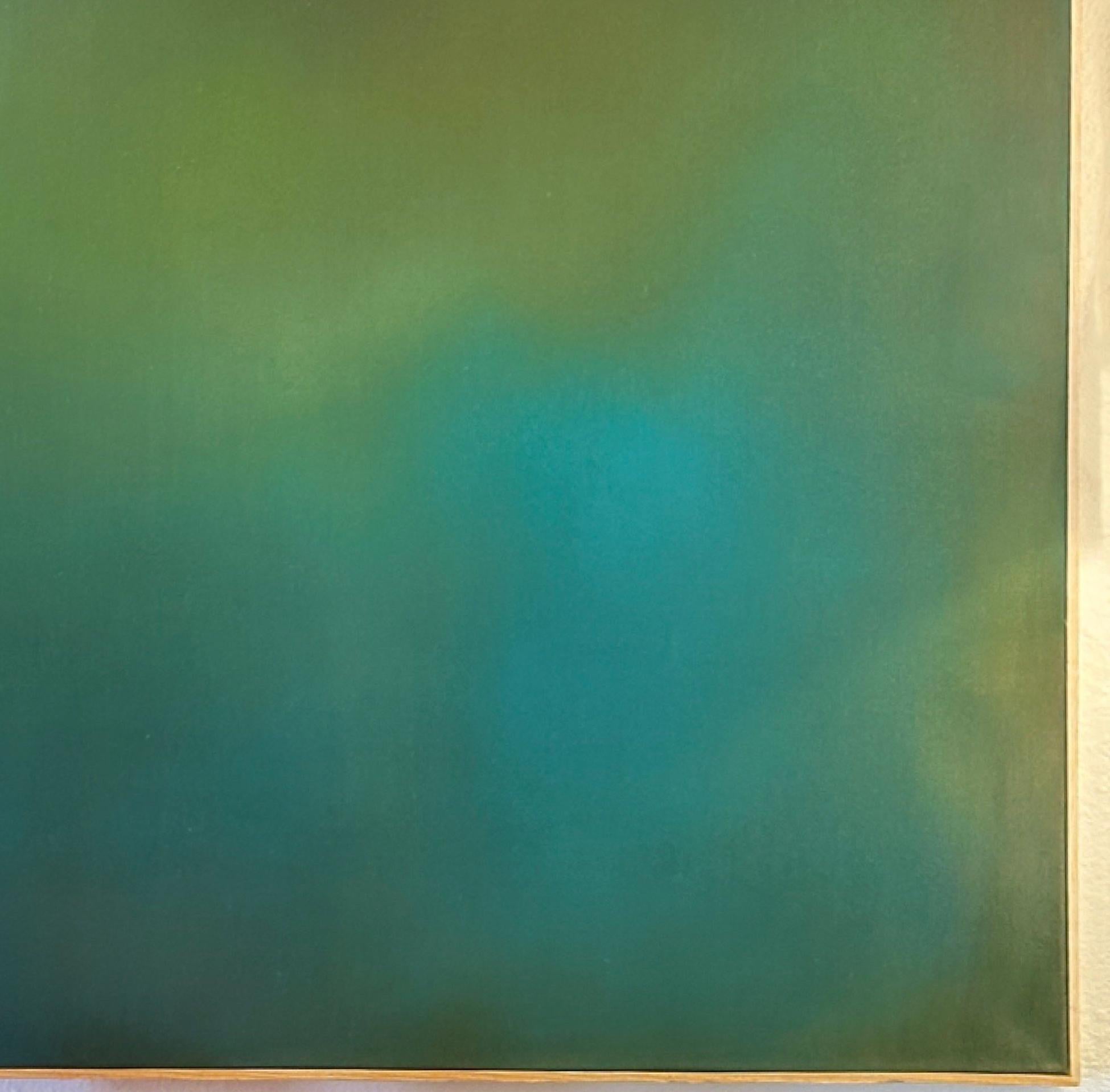 Painted Robin Harker Large Blue-Green Abstract Oil on Canvas California Artist, 2023 For Sale