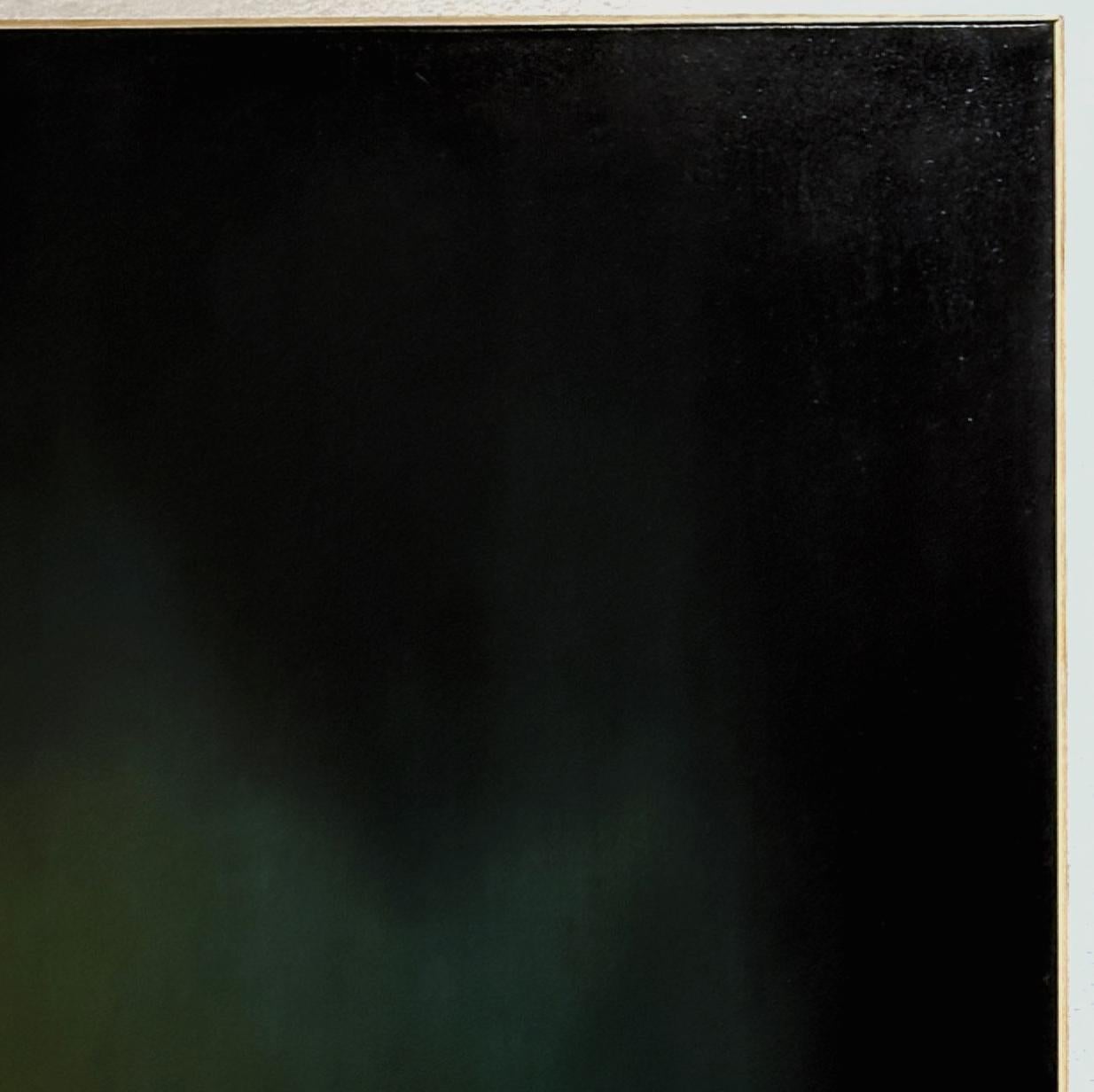 American Robin Harker Large Deep Blue-Green Abstract Oil on Canvas California Artist 2023
