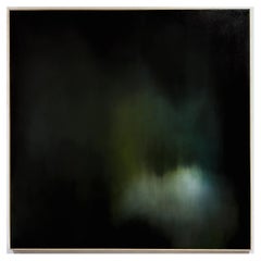 Robin Harker Large Deep Blue-Green Abstract Oil on Canvas California Artist 2023