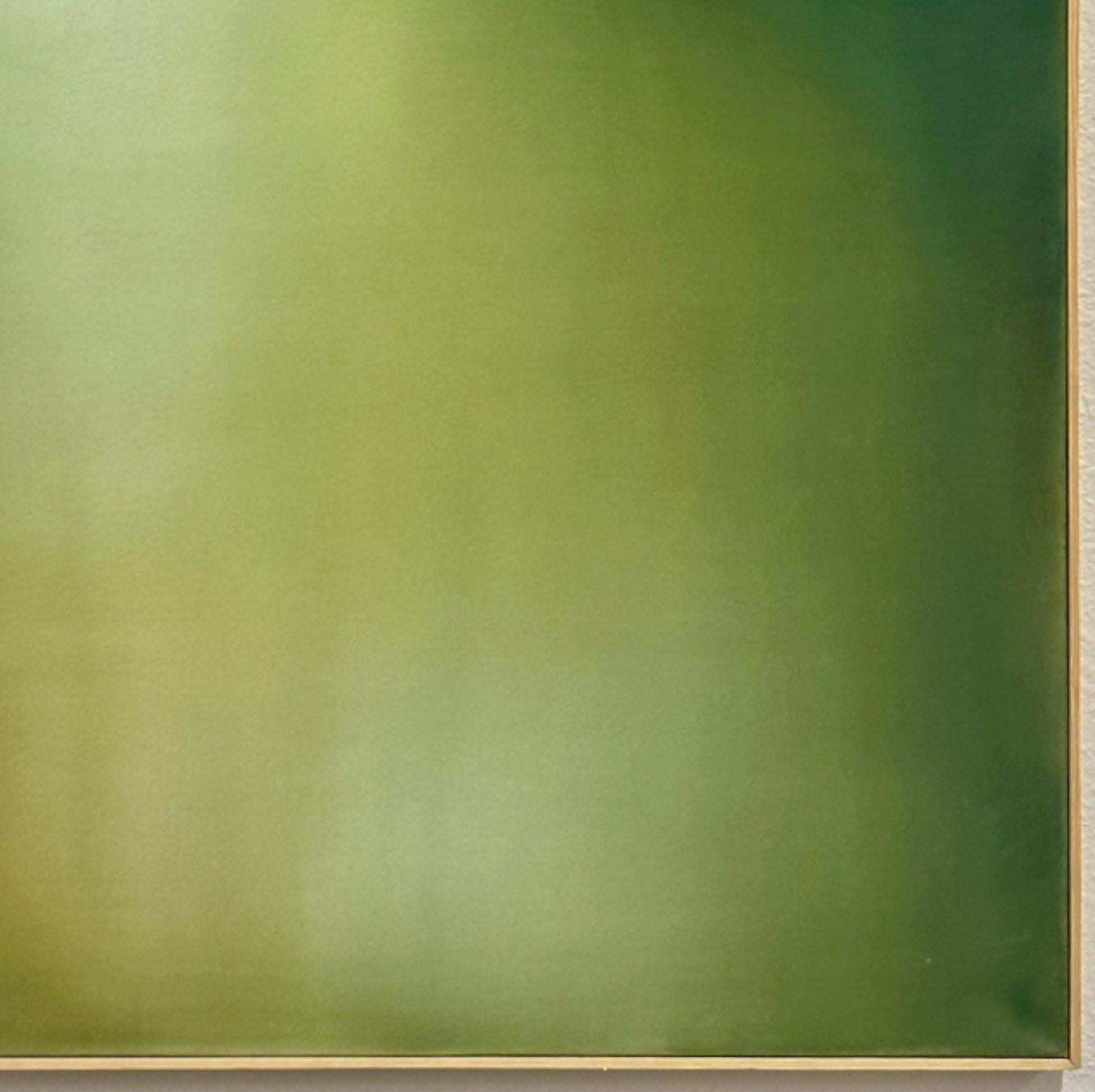 Robin Harker Large Green Abstract Oil on Canvas California Artist 2023 In Excellent Condition In Cathedral City, CA