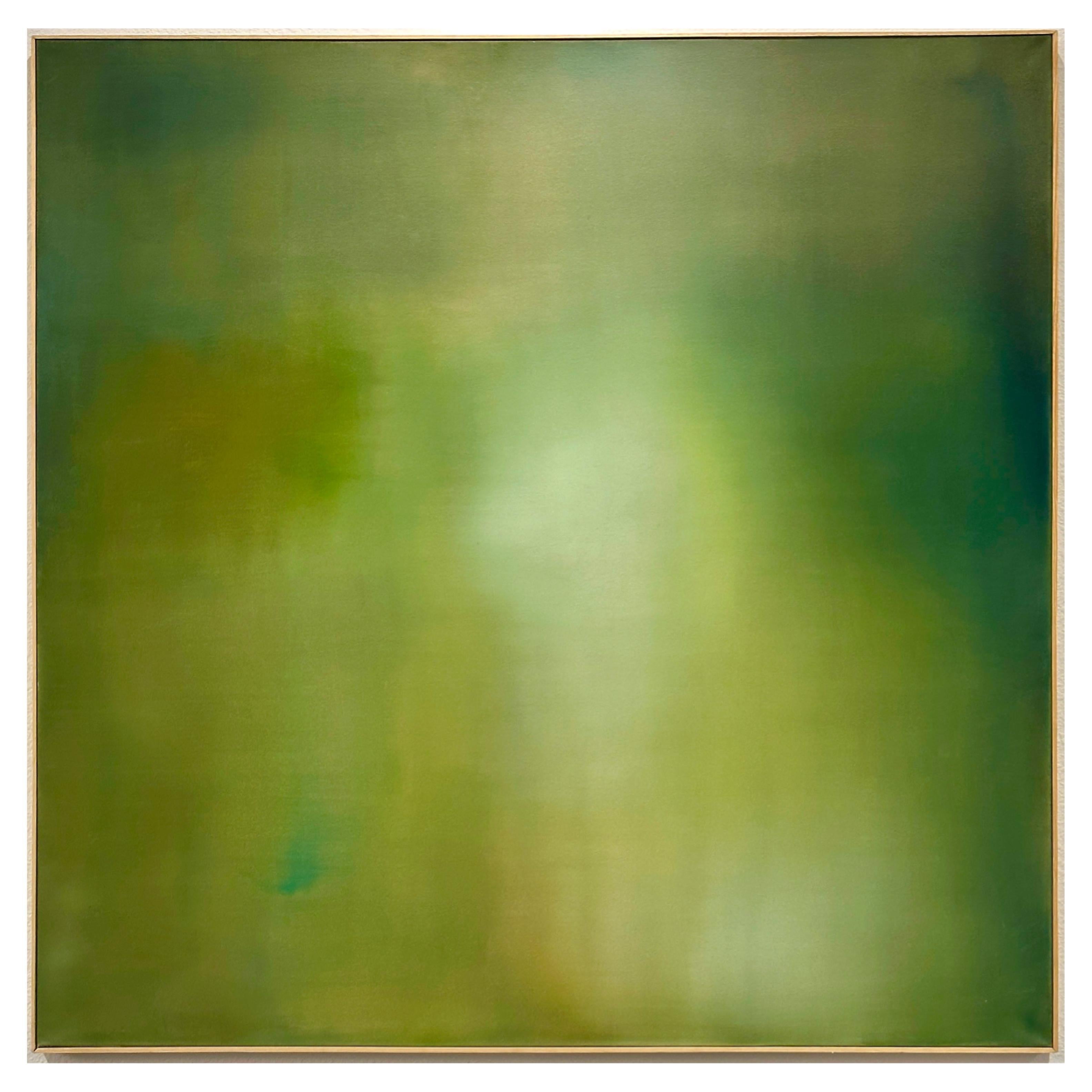Robin Harker Large Green Abstract Oil on Canvas California Artist 2023