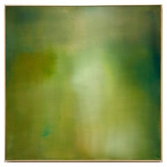 Robin Harker Large Green Abstract Oil on Canvas California Artist 2023