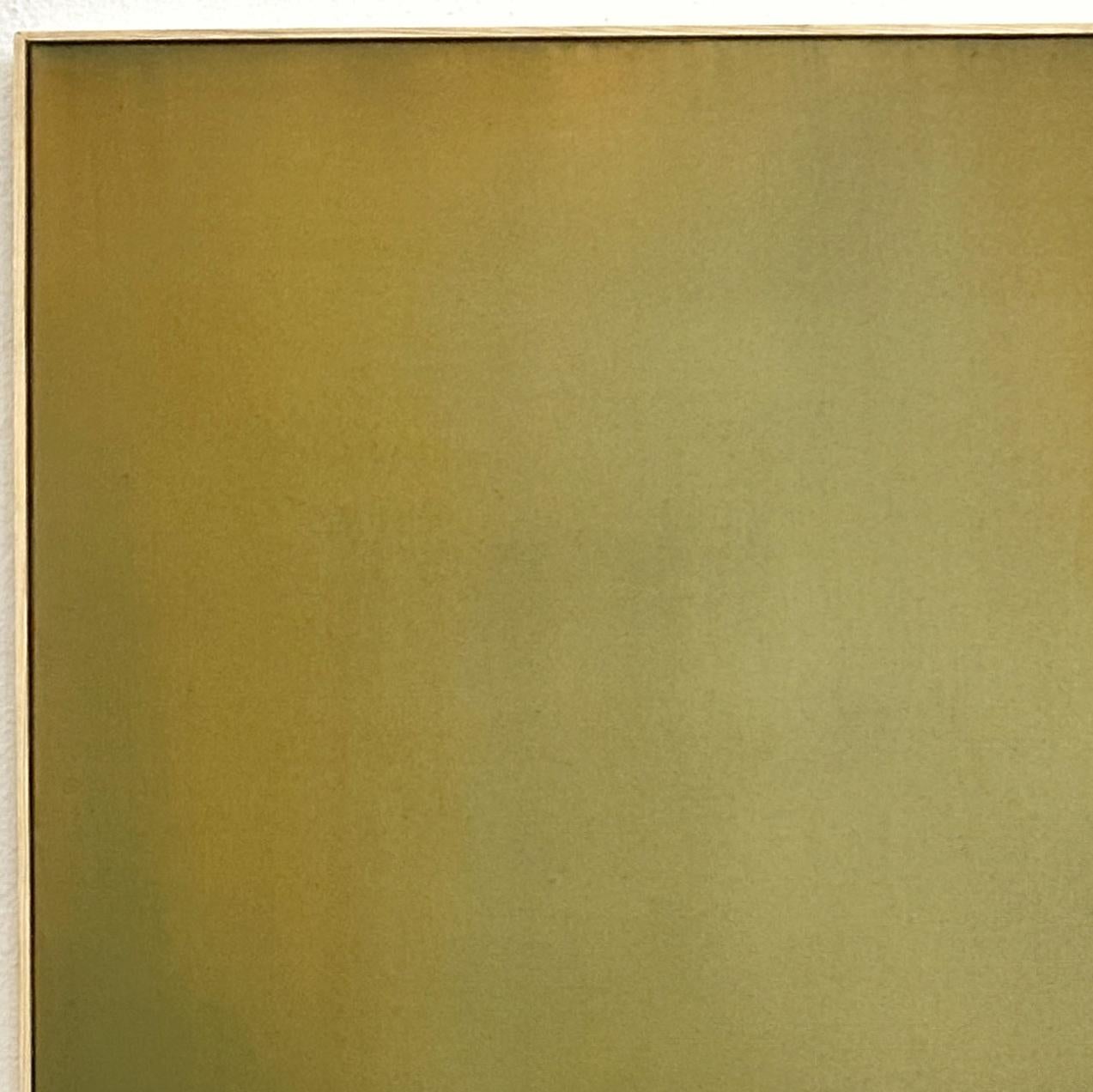 Modern Robin Harker Yellow Ochre-Green Abstract Oil on Canvas California Artist 2023