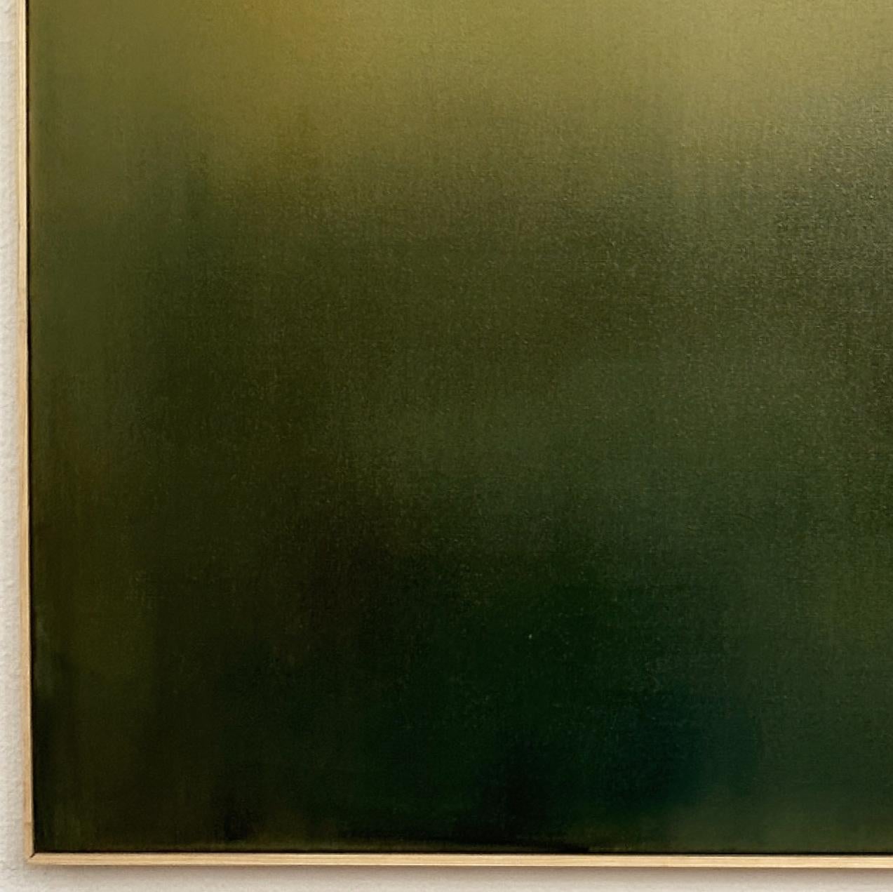 Painted Robin Harker Yellow Ochre-Green Abstract Oil on Canvas California Artist 2023