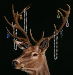 "Antler Adornments" by Robin Hextrum, Original Painting, Deer