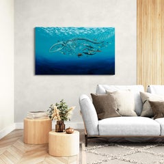 "Bake-kujira" (2025) Nature morte surréaliste originale d'animal marin, peinture à l'huile