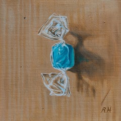 "Azure confit" - Nature morte à l'huile originale sur panneau de lin