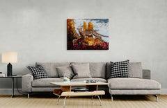 "Fossa" (2025) Nature morte animalière surréaliste originale, peinture à l'huile