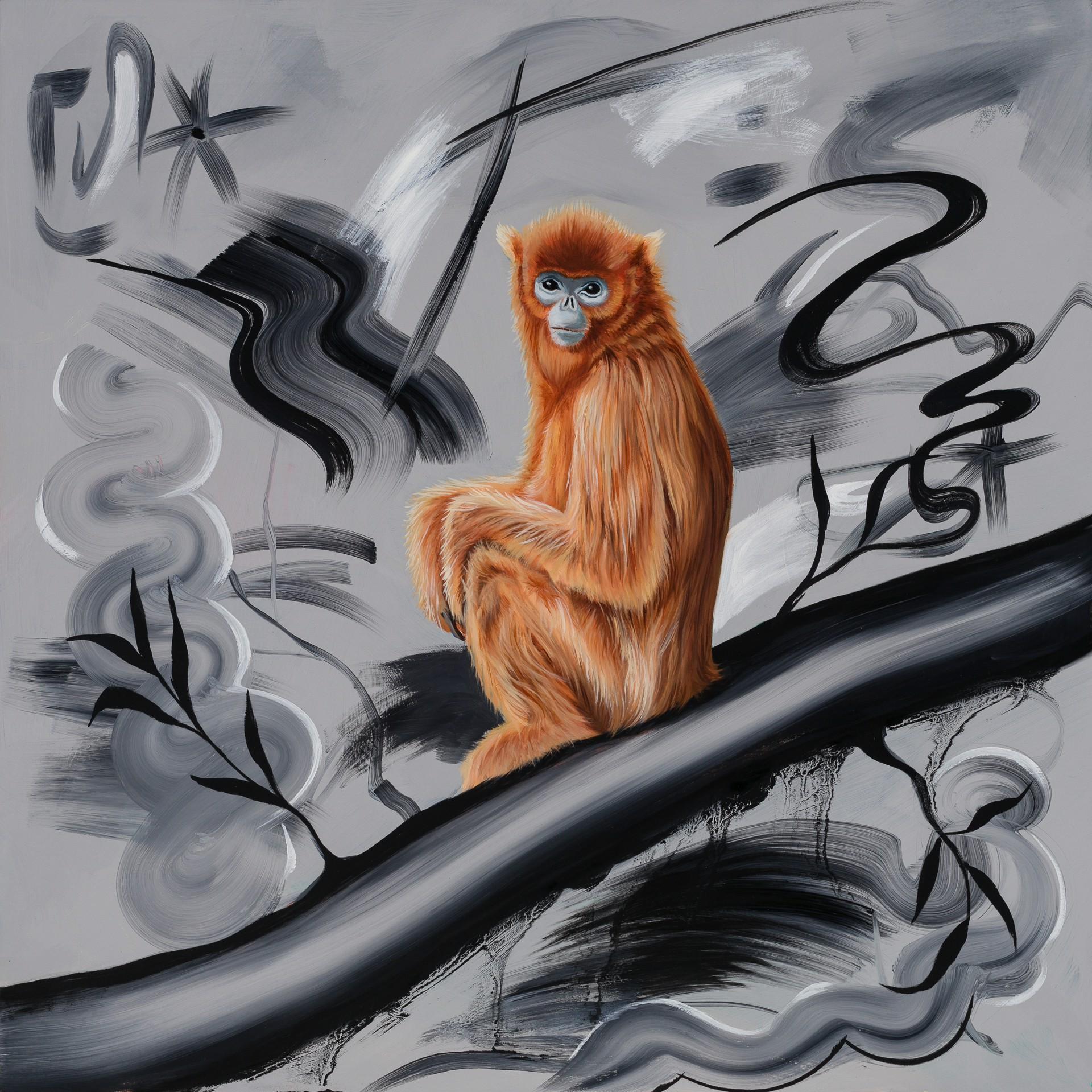 Robin Hextrum Figurative Painting - Golden Haired Monkey