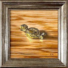 "Golden Sweet" - Nature morte à l'huile originale sur panneau de lin