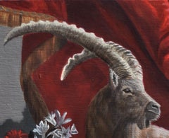 "Ibex with Bouquet" by Robin Hextrum, Original Painting