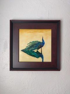 "Impression of a Peacock" Oil Painting by Robin Hextrum