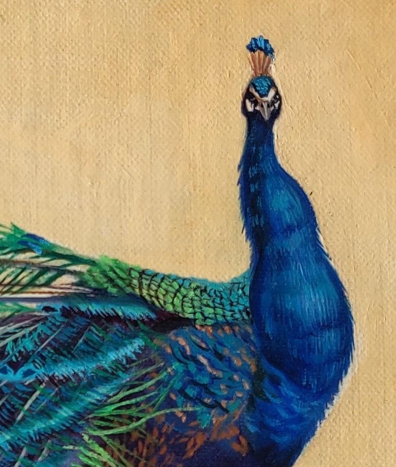Peinture à l'huile « Impression of a Peacock » de Robin Hextrum en vente 1