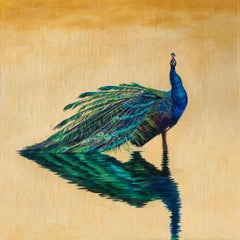 Peinture à l'huile « Impression of a Peacock » de Robin Hextrum