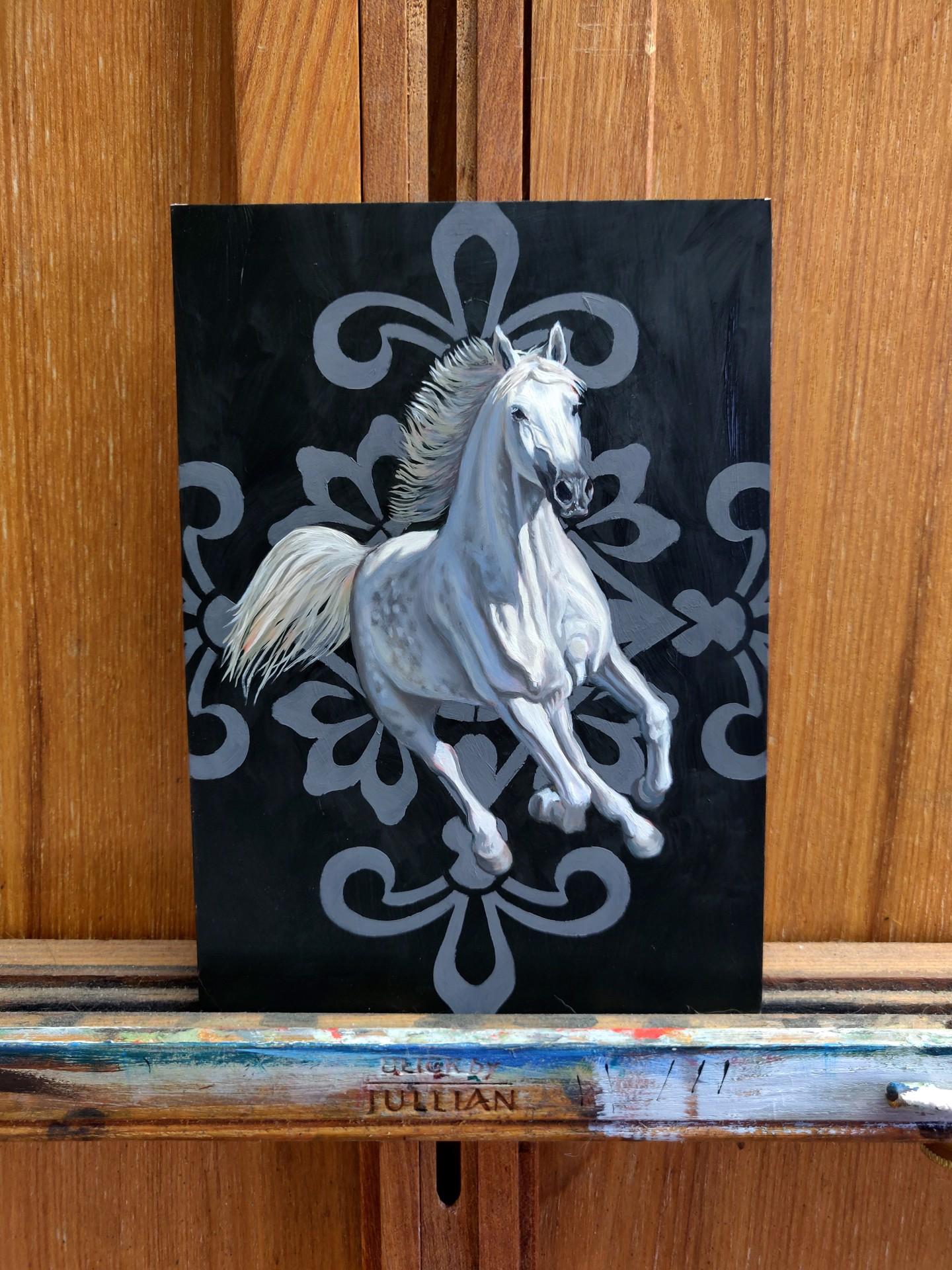 Pearl Galloping - Painting by Robin Hextrum