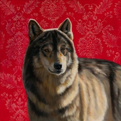 « Portrait d'un loup » par Robin Hextrum, peinture originale