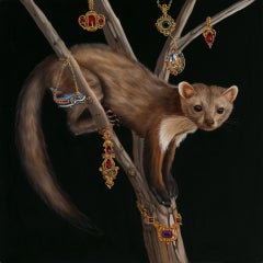 "The Collector" - Marten, Pine Marten, Sable by Robin Hextrum, Oil Painting