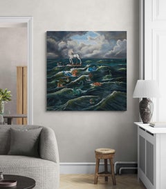 "Le chef des We the Beast" (2025) Peinture à l'huile surréaliste originale