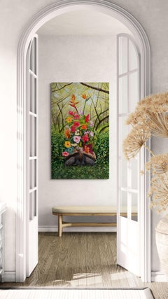 "Der Ursprung der Welt" (2025) Original surrealistisches Stillleben Ölgemälde